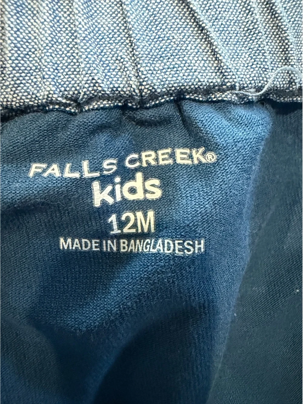 12mo Falls Creek Kids Denim Skirt with Lace Trim, Size 12M